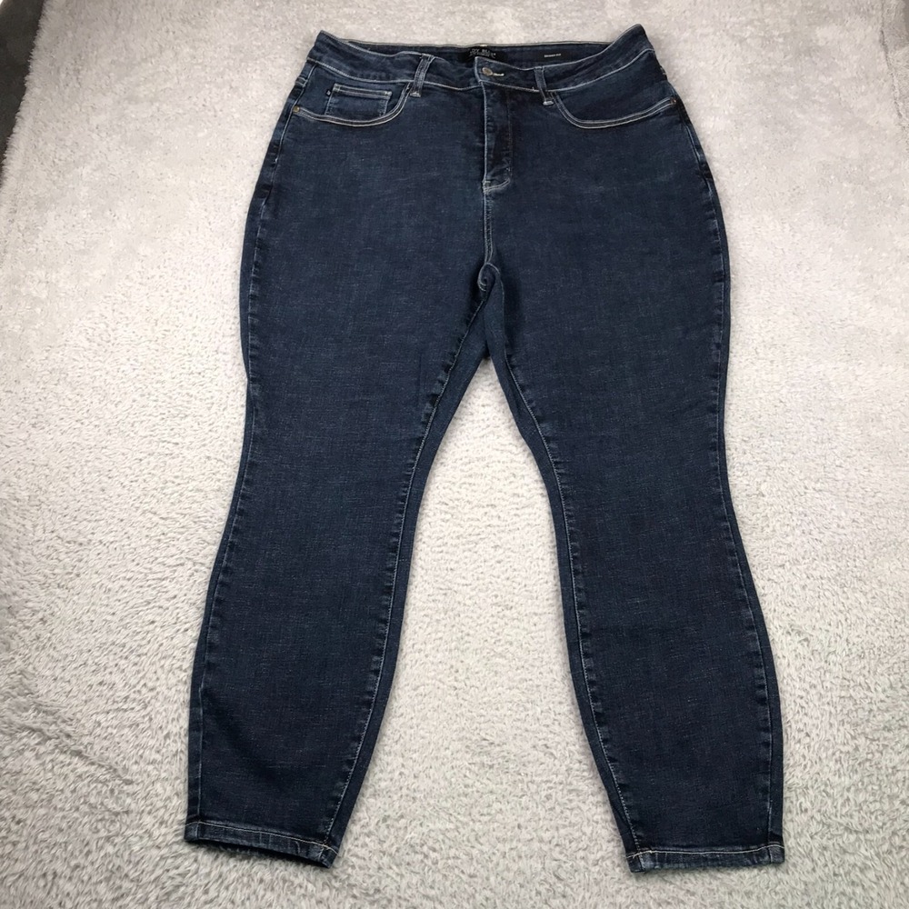 Judy Blue Jeans Womens 20W (37x27) Indigo High‎ Rise Skinny Crop Stretch Denim